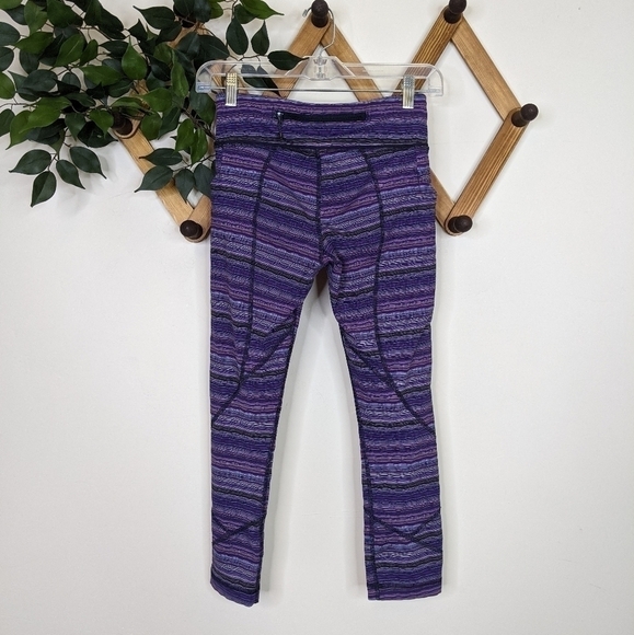 Lululemon Pace Rival Crop Space Dye Twist  Ultra Violet Purple Leggings - Picture 3 of 8